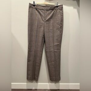Banana Republic Ryan Stretch Twill Brown Plaid Full Length Pants size 10